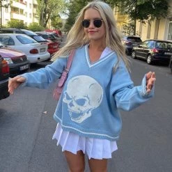 Pull En Laine Vintage – Crâne