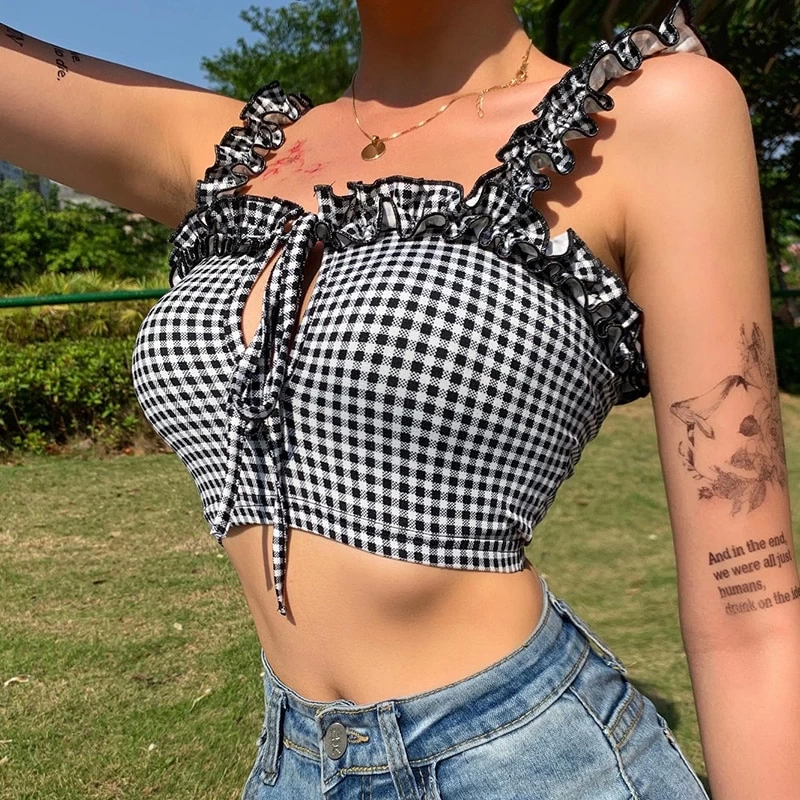 Débardeur à Carreaux – Vintage 4 Débardeur à Carreaux – Vintage – Image 2