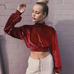 Pull Crop – Satin -Style Urbain Soldes H11240390b3b343a1821de67eb38626e47