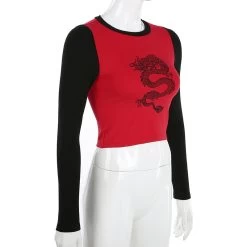 Top Manches Longues – Dragon Asiatique -Style Urbain Soldes H459f777d5d334a7d8c39c9b34df12b36W
