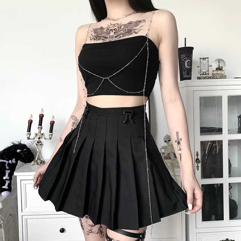 Brassière Gothique – Chaines En Argent 4 Brassière Gothique – Chaines En Argent – Image 2