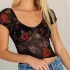 T-shirt Transparent à Fleurs – Red -Style Urbain Soldes H6ce2402f9f7c4522b436687ed1914a37S