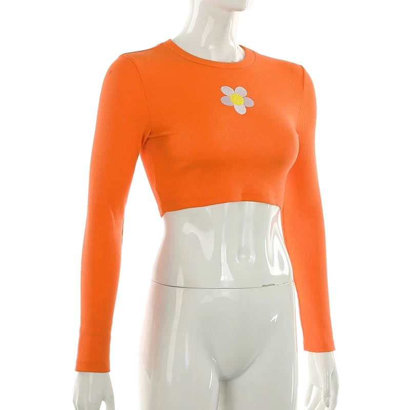 Crop Top Orange – Tumblr Style 5 Crop Top Orange – Tumblr Style – Image 3
