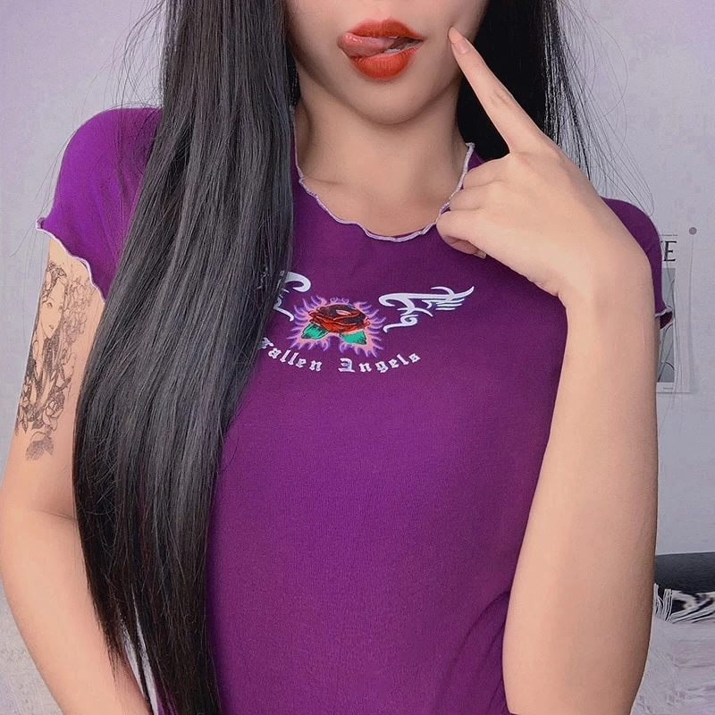 Crop Top Violet – Fallen Angels 5 Crop Top Violet – Fallen Angels – Image 3