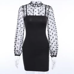 Robe Gothique – Points Noirs -Style Urbain Soldes H71cfb284f11640abb538dd099cbbb51em