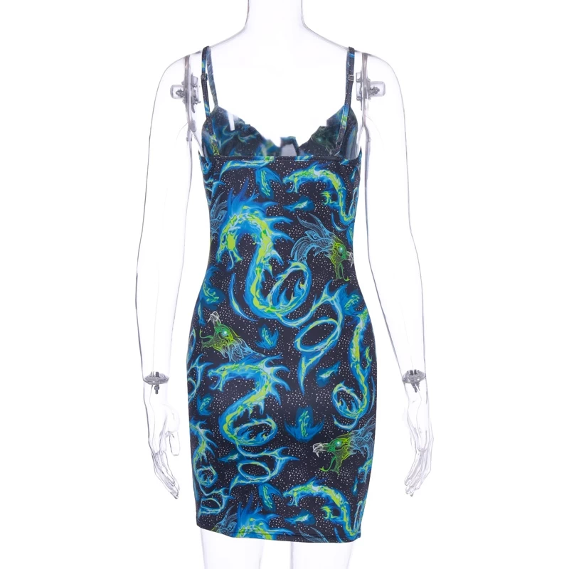 Robe Asiatique – Dragon Bleu 7 Robe Asiatique – Dragon Bleu – Image 5