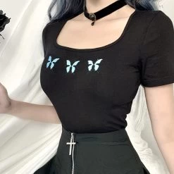 T-shirt Noir – Triple Papillons -Style Urbain Soldes H77a90fabc4b643de987b0fd04e913d1dL