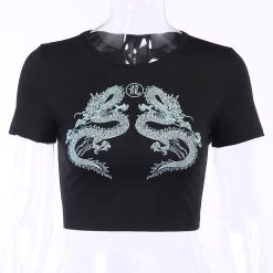 Crop Top Asiatique – Double Dragon -Style Urbain Soldes H86e8a23fb27549968faea7421fb3f9bbH