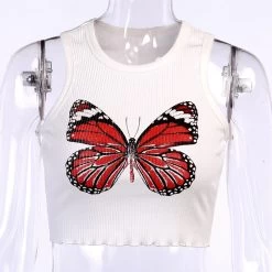Crop Top Blanc – Papillon 13 Crop Top Blanc – Papillon -Style Urbain Soldes H936d09f737084f70a63b2dc2922ab48et