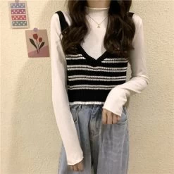 Haut En Tricot – Lignes -Style Urbain Soldes H99ecf2ccc4e34f4497cd0f3dfa25f75em