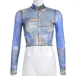 Crop Top Transparent – Bleu Néon -Style Urbain Soldes HLB1YvdAPpzqK1RjSZFvq6AB7VXaO