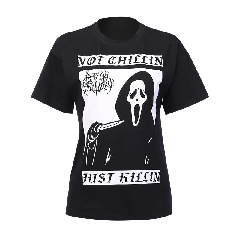 T-shirt Gothique Noir – Not Chillin Just Killin 4 T-shirt Gothique Noir – Not Chillin Just Killin – Image 2
