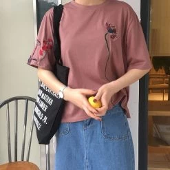 T-shirt Tumblr – Fleurs Brodé -Style Urbain Soldes HTB1Cv60QVXXXXbBXVXXq6xXFXXXR