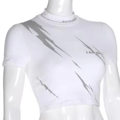 Crop Top Réfléchissant – I’am Hotty -Style Urbain Soldes HTB1JH5id8Gw3KVjSZFDq6xWEpXa6