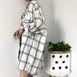 Chemise Vintage – Carreaux Décontractés -Style Urbain Soldes HTB1JviGKXGWBuNjy0Fbq6z4sXXax