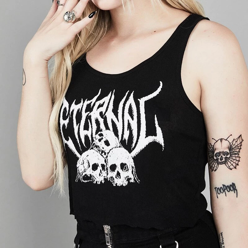 Crop Top Gothique Noir – Eternal 4 Crop Top Gothique Noir – Eternal – Image 2