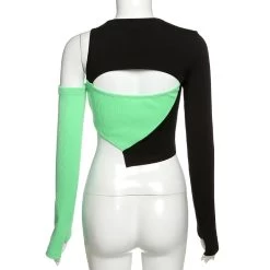 T-shirt Streetwear Bi-couleurs – BlackGreen -Style Urbain Soldes Ha5bc9c2d12cf4465bbfef91215134411O