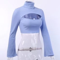 Crop Top Bleu – Ouverture Haute -Style Urbain Soldes Hb40594145c094eecbefd8768d6afa85bP