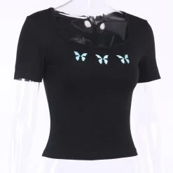 T-shirt Noir – Triple Papillons -Style Urbain Soldes Hb492f03e182e4df19f9e68f90e37f5dcd