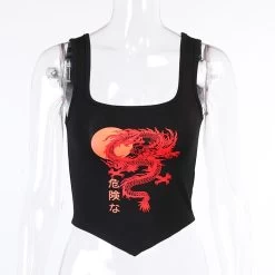 Crop Top Streetwear – Dragon Rouge -Style Urbain Soldes Hb8d384c19a034664a146a10f3e41360bm