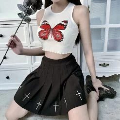 Crop Top Blanc – Papillon 12 Crop Top Blanc – Papillon -Style Urbain Soldes Hbbc7067f63e241929be3088e2bdc226ei