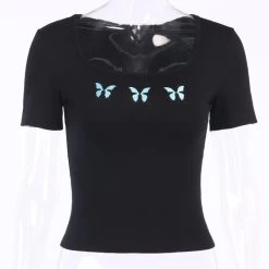 T-shirt Noir – Triple Papillons -Style Urbain Soldes Hc155e41f300b4719a6a5dcee71268603x