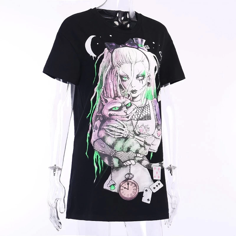 T-shirt Long – Gothic Girl 8 T-shirt Long – Gothic Girl – Image 6