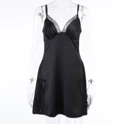 Nuisette En Satin – Dentelle Noire -Style Urbain Soldes Hca6cbf3aa71d4494b8dd3ced1388dcc2R