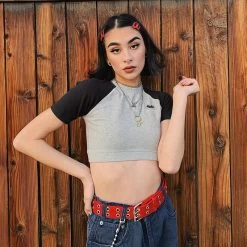 Crop Top Noir Et Gris – Tennis -Style Urbain Soldes He0f5bdbc34fe4a77baad6487beb24adey