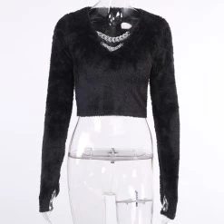 Crop Top Noir En Velour – Douce -Style Urbain Soldes He2270ff219f7401691704f2ba2fba3d1g