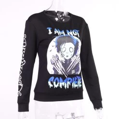 Pull Noir Grunge – I Am Not Compiete -Style Urbain Soldes Hf31a681b0eb2471290a2fdbdfcb9598eC