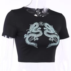 Crop Top Asiatique – Double Dragon -Style Urbain Soldes Hf38e919989ec44e9b79015a829c55324r