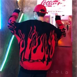 Pull En Laine Streetwear – Flamme -Style Urbain Soldes Hf4f91e287f29412681039be28d383d74a