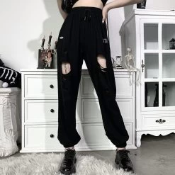 Jogging Troué Gothique – Satan -Style Urbain Soldes Hf79255bcdb4e4b49add1dc9eba75b69dj