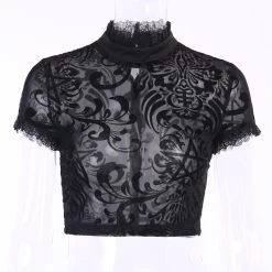 Crop Top Transparent Gothique – Fleurs Gothiques 8 Crop Top Transparent Gothique – Fleurs Gothiques -Style Urbain Soldes Hfc86e9cb60504c799c62bae3350737abI