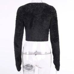 Crop Top Noir En Velour – Douce -Style Urbain Soldes Hfcd39a98874b415e88845d22f70f6364c