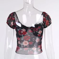 T-shirt Transparent à Fleurs – Red -Style Urbain Soldes Hfd96ba19cbb14e12a5b0906262edff0ak