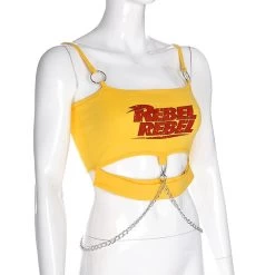 Crop Top à Chaine – Rebel -Style Urbain Soldes crop top a chaine rebel torse