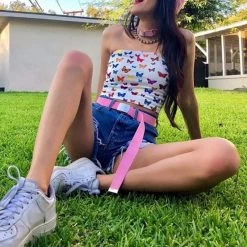 Crop Top Aesthetic – Papillons 7 Crop Top Aesthetic – Papillons -Style Urbain Soldes crop top aesthetic papillon 4