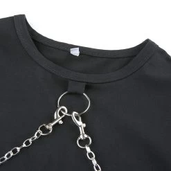 Crop Grunge à Chaine – Maillon 10 Crop Grunge à Chaine – Maillon -Style Urbain Soldes crop top grunge chaine