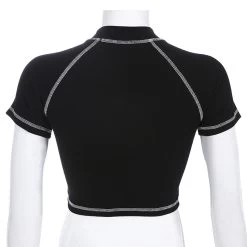 Crop Top Noir – Orbite Sure -Style Urbain Soldes crop top noir style baddies sure dos