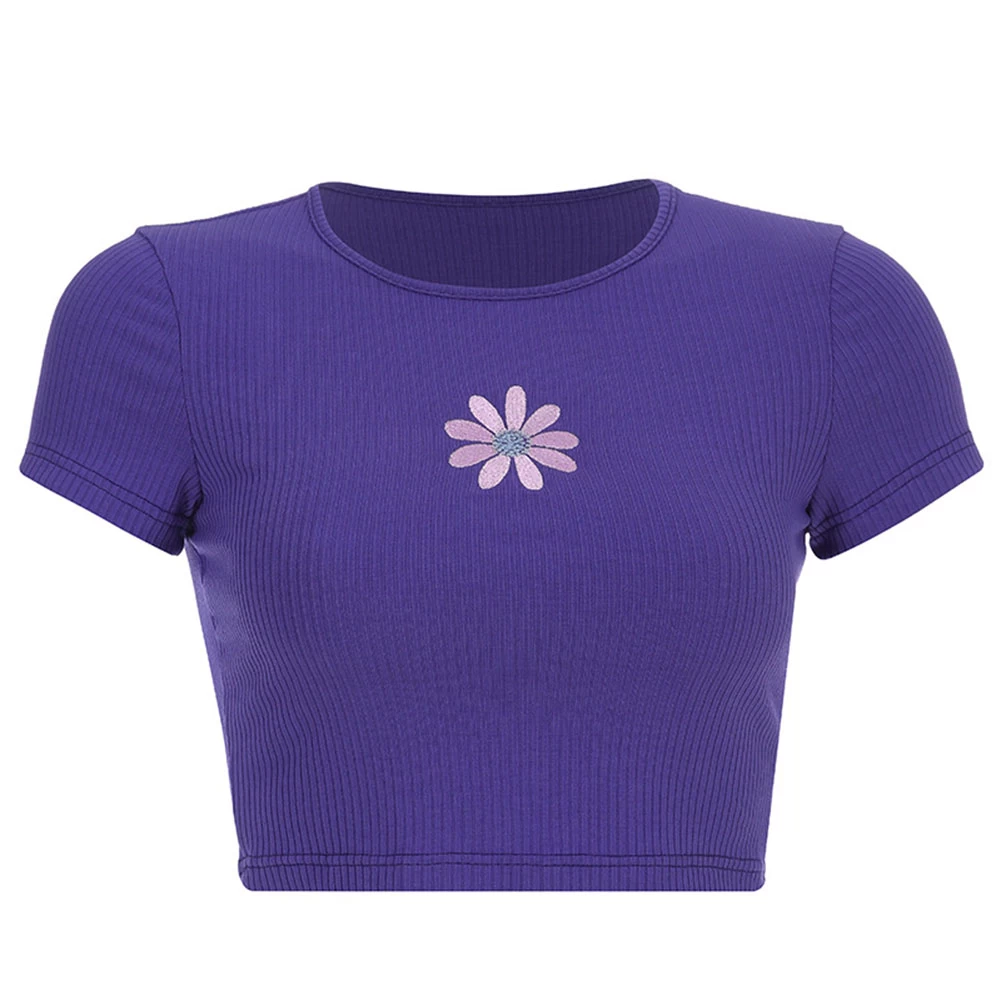 Crop Top Violet – Fleur Aesthetic 6 Crop Top Violet – Fleur Aesthetic – Image 4