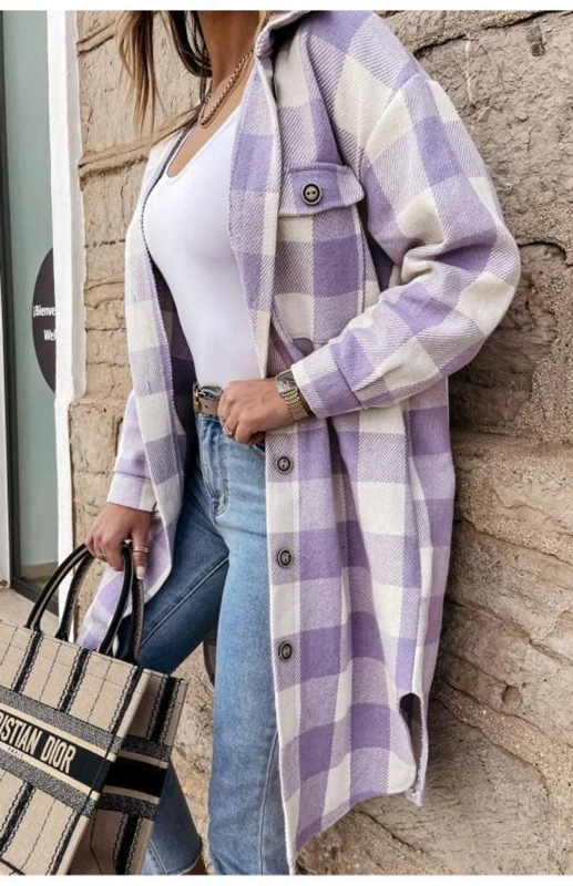 Chemise Longue à Carreaux – Manteau 14 Chemise Longue à Carreaux – Manteau – Image 12