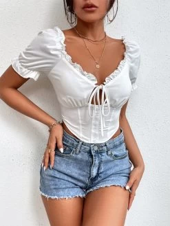 Haut Vintage Blanc – Lacet