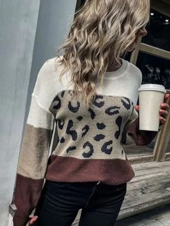 Pull à Manches Longues – Léopard