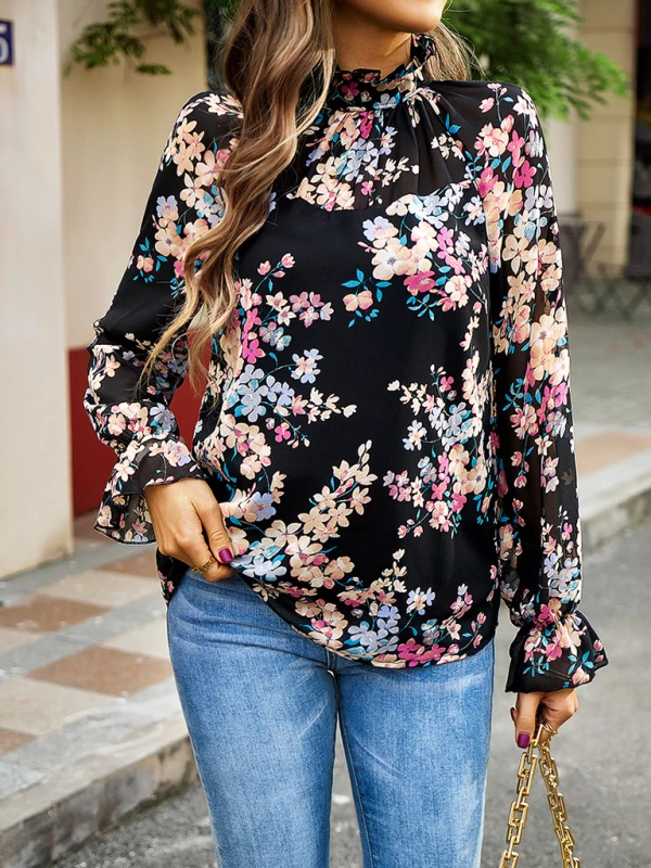 Chemise élégante à Volants – Végétal 4 Chemise élégante à Volants – Végétal – Image 2