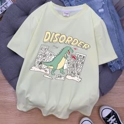 T-shirt Décontracté – Disorder -Style Urbain Soldes t shirt decontracte Disorder vert clair