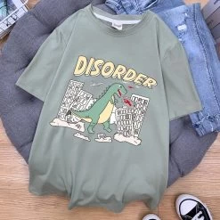 T-shirt Décontracté – Disorder -Style Urbain Soldes t shirt decontracte disorder gris vert