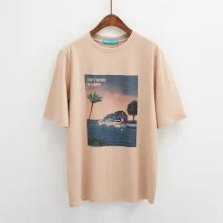 T-shirt Tumblr – Don’t Worry Be Happy -Style Urbain Soldes t shirt tumblr dont worry be happy beige