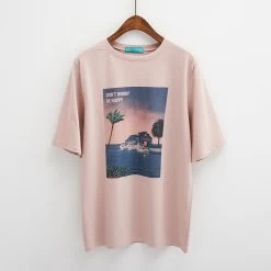 T-shirt Tumblr – Don’t Worry Be Happy -Style Urbain Soldes t shirt tumblr dont worry be happy rose